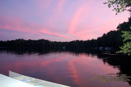 The lake at sunset.